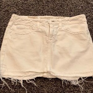 White jean skirt